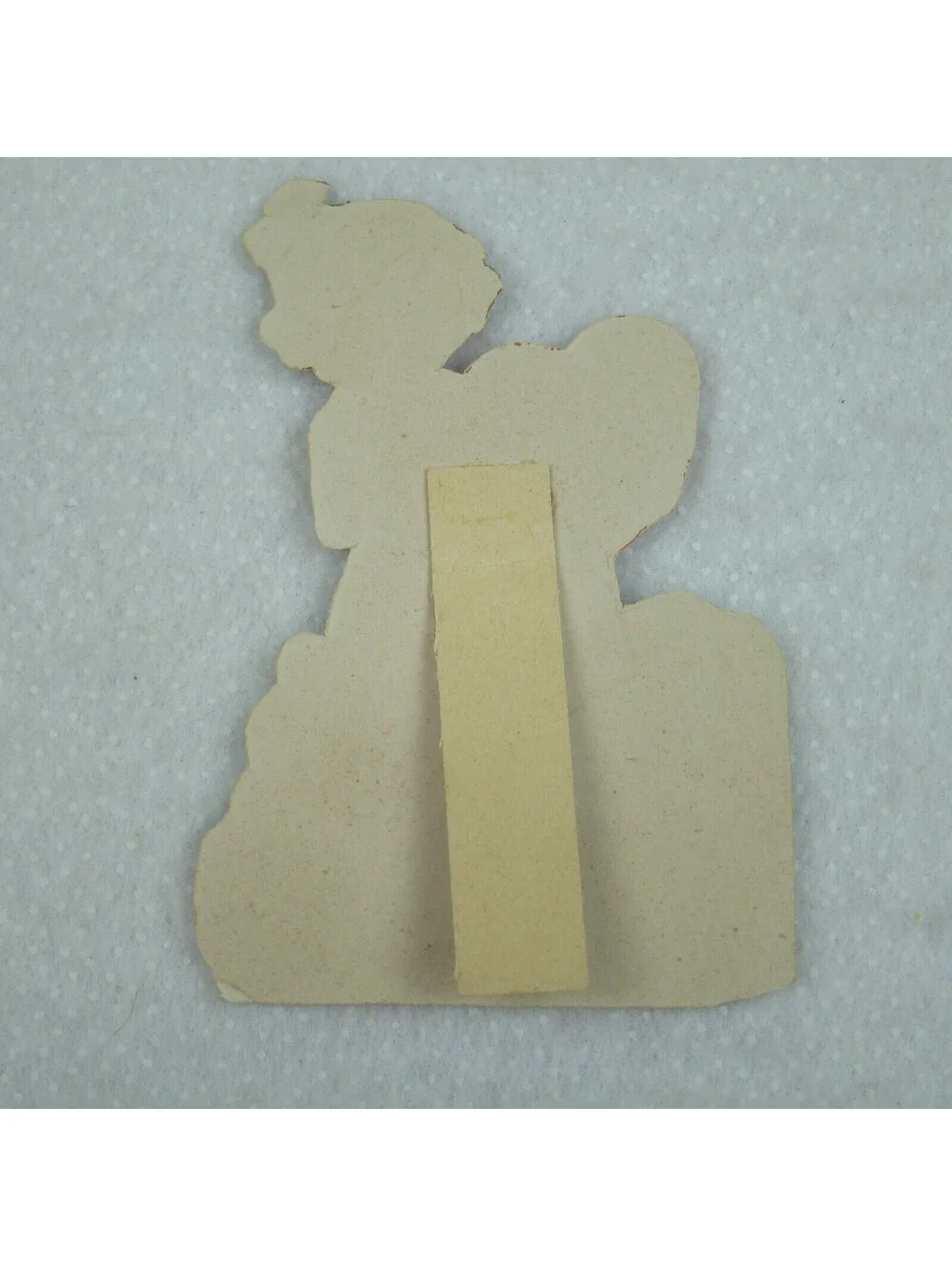 Vintage Valentine Die Cut Stand Up Girl Purple Dress Hold Heart 1920-30s Germany